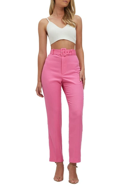 Bardot Therese Buckle Crop Pants In Pink Pop