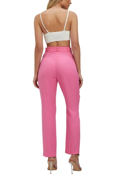 Bardot Therese Buckle Crop Pants In Pink Pop