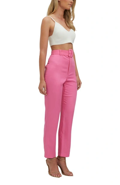 Bardot Therese Buckle Crop Pants In Pink Pop