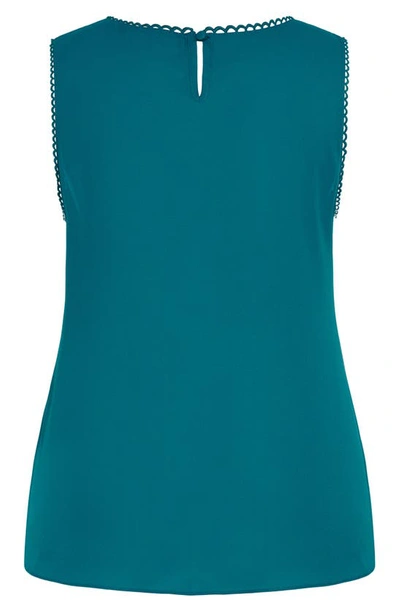 Shop City Chic Avery Circle Trim Sleeveless Top In Teal