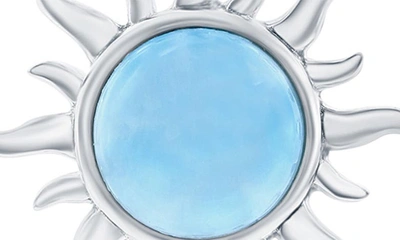 Simona Sterling Silver Larimar Sun Drop Earrings In Blue