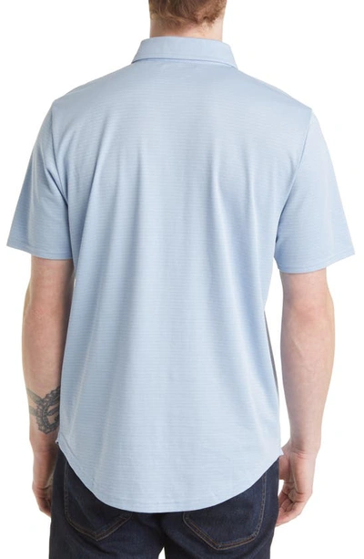 Travis Mathew A Class Stripe Pima Cotton Blend Polo In Soft Chambray