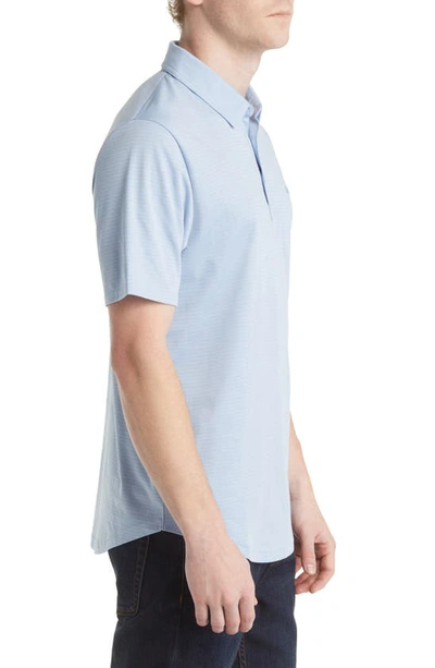 Travis Mathew A Class Stripe Pima Cotton Blend Polo In Soft Chambray