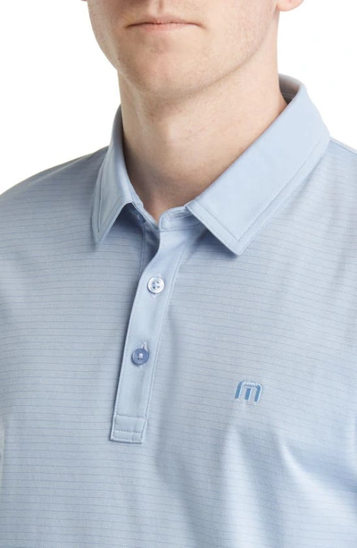 Travis Mathew A Class Stripe Pima Cotton Blend Polo In Soft Chambray
