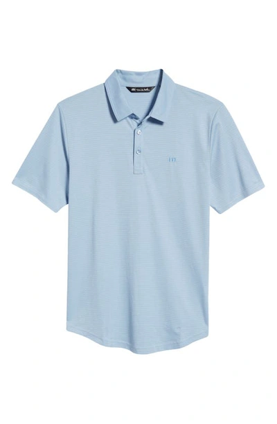 Travis Mathew A Class Stripe Pima Cotton Blend Polo In Soft Chambray
