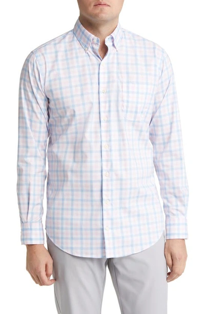 Shop Peter Millar Macinac Check Stretch Button-down Shirt In Palmer Pink