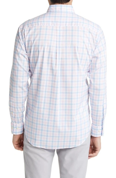 Shop Peter Millar Macinac Check Stretch Button-down Shirt In Palmer Pink