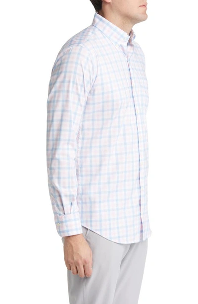 Shop Peter Millar Macinac Check Stretch Button-down Shirt In Palmer Pink