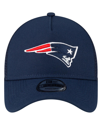 Shop New Era Men's  Navy New England Patriots A-frame Trucker 9forty Adjustable Hat