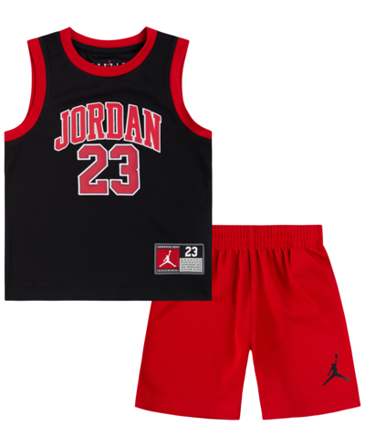 Jordan Toddler Boys 23 Jersey Set In Black Gym Red