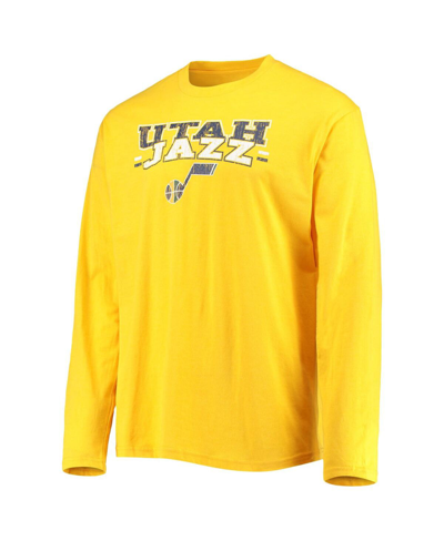 Concepts Sport Men's  Navy, Gold Utah Jazz Long Sleeve T-shirt & Pants Sleep Set In Navy,gold