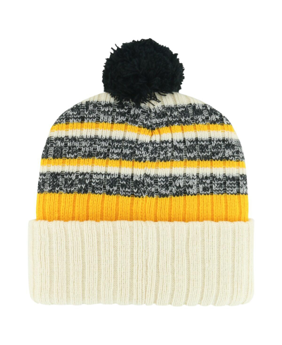 47 Brand Men's ' Cream Pittsburgh Penguins Tavern Cuffed Knit Hat With Pom In Cream