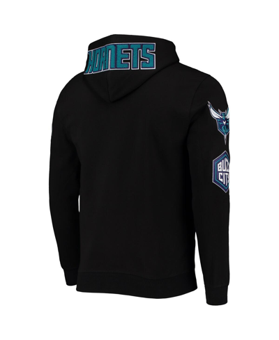 Pro Standard Black Charlotte Hornets Logo Pullover Hoodie In Black