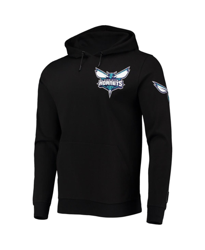 Pro Standard Black Charlotte Hornets Logo Pullover Hoodie In Black