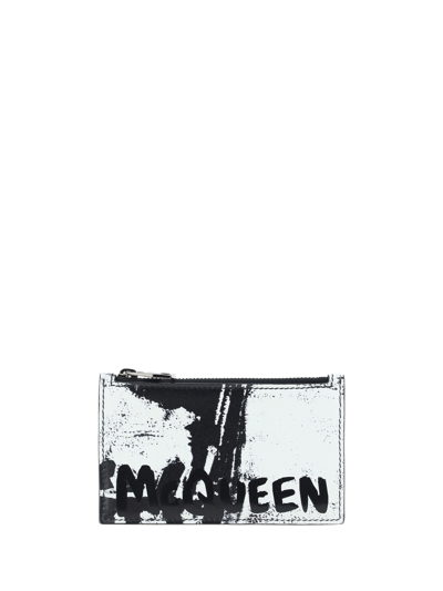 Shop Alexander Mcqueen Card Holder In Black/white