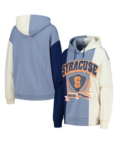 Shop Gameday Couture Women's  Navy Syracuse Orange Hall Of Fame Colorblock Pullover Hoodie