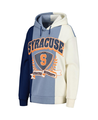 Shop Gameday Couture Women's  Navy Syracuse Orange Hall Of Fame Colorblock Pullover Hoodie