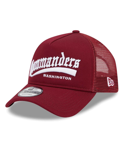 Shop New Era Men's  Burgundy Washington Commanders Caliber Trucker 9forty Adjustable Hat