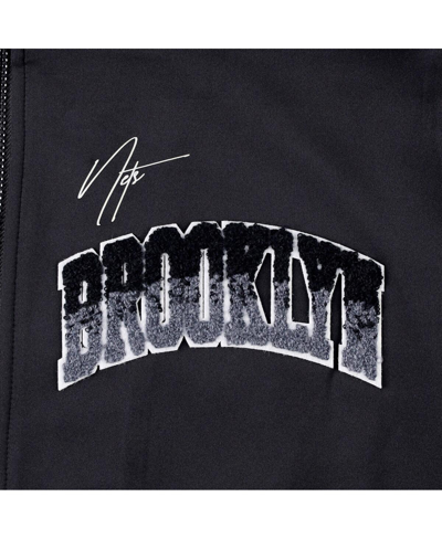 Pro Standard Black Brooklyn Nets Hometown Mock Neck Full-zip Track Jacket In Black