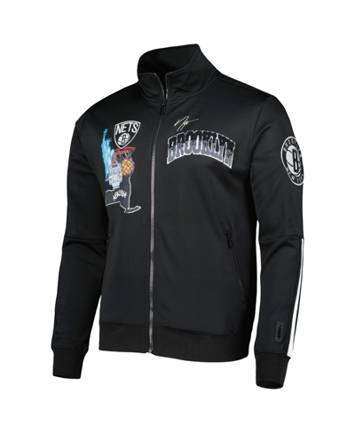 Pro Standard Black Brooklyn Nets Hometown Mock Neck Full-zip Track Jacket In Black