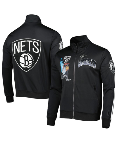 Pro Standard Black Brooklyn Nets Hometown Mock Neck Full-zip Track Jacket In Black