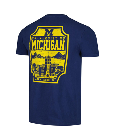 Shop Image One Men's Navy Michigan Wolverines Campus Badge Comfort Colors T-shirt