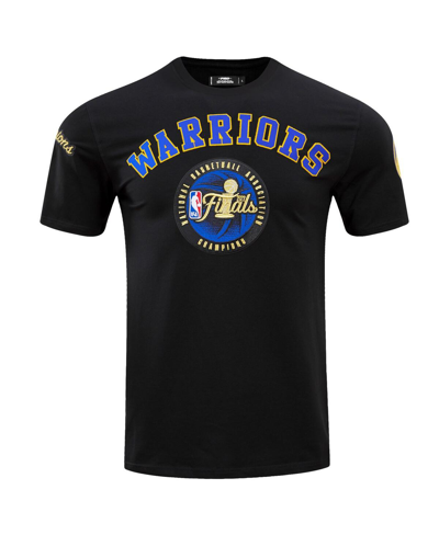 Pro Standard Black Golden State Warriors 2022 Nba Finals Champions Double Knit Patch T-shirt In Black