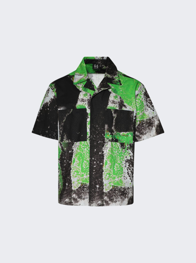Shop 44 Label Group Corrosive Bowling Shirt In Black And Grunge Green