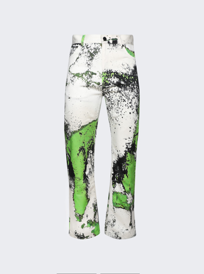 Shop 44 Label Group Corrosive 5p Pants In White And Grunge Green