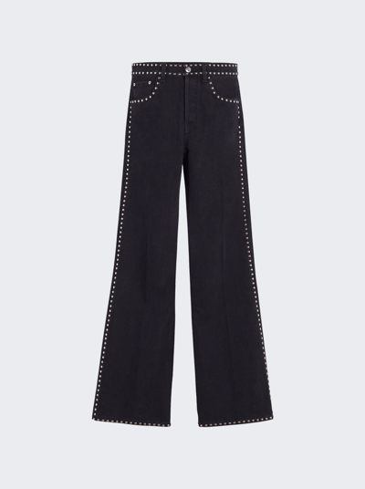 Shop Lanvin X Future Studded Flared Pants In Black