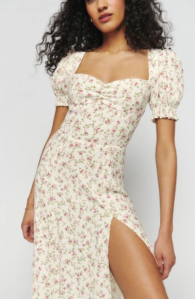 Reformation Lacey Smocked Sleeve Dress In Boheme