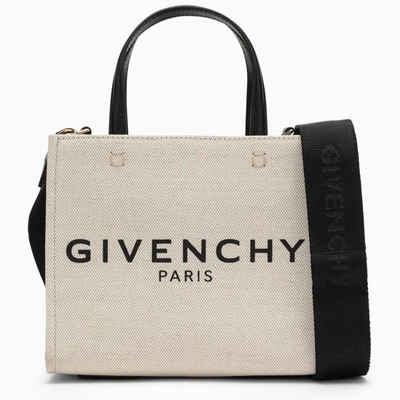 Shop Givenchy G Mini Canvas Tote Bag In Beige