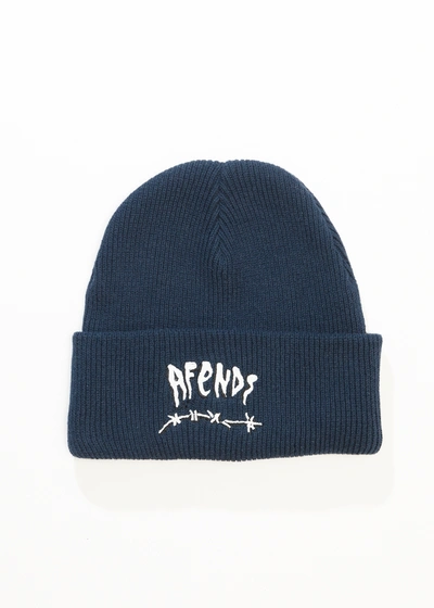 Shop Afends Beanie In Colour-blue