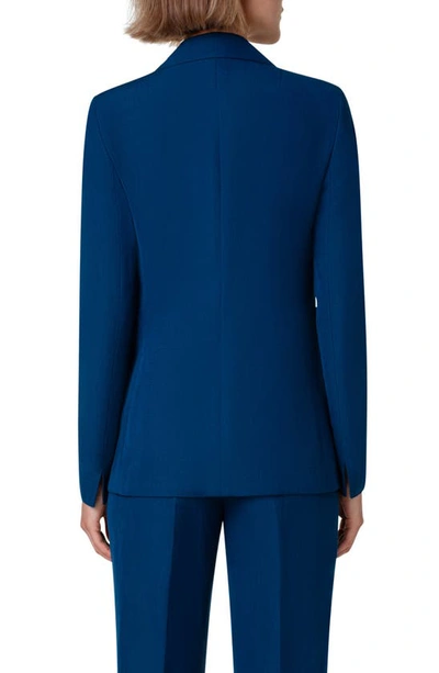 Shop Akris Punto Notched Lapel One-button Blazer In Ink