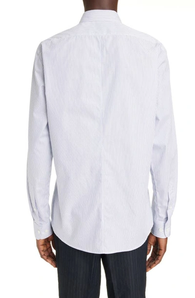 Shop Dries Van Noten Corbino Stripe Cotton Button-up Shirt In Blue 504
