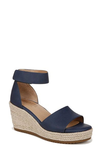 Shop Soul Naturalizer Oakley Ankle Strap Espadrille Wedge Sandal In Insignia Blue Faux Leather