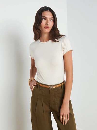Shop L Agence Ressi Fitted Tee In Bisque