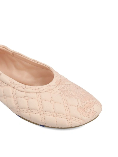 Shop Burberry Flat Shoes In Baby Neon