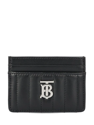 Shop Burberry Wallets In Black / Palladium