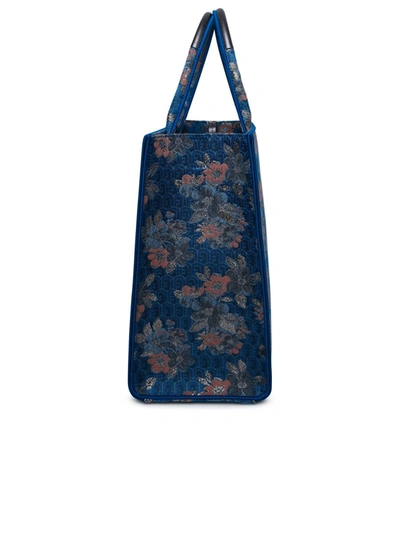 Shop Furla Multicolor Fabric Bag In Blue