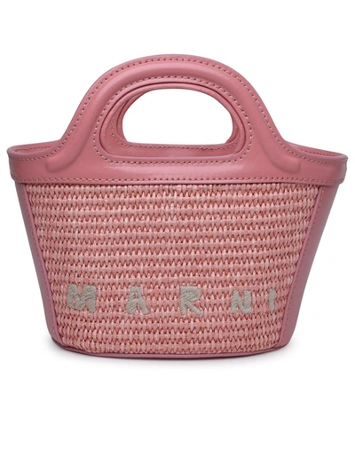 Shop Marni Tropicalia Micro Raffia Bag In Pink