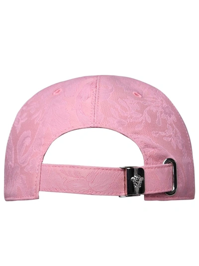 Shop Versace Cap Logo Writing In Pink