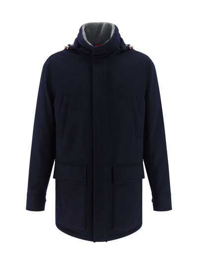 Shop Brunello Cucinelli Outerwear Jacket In Navy