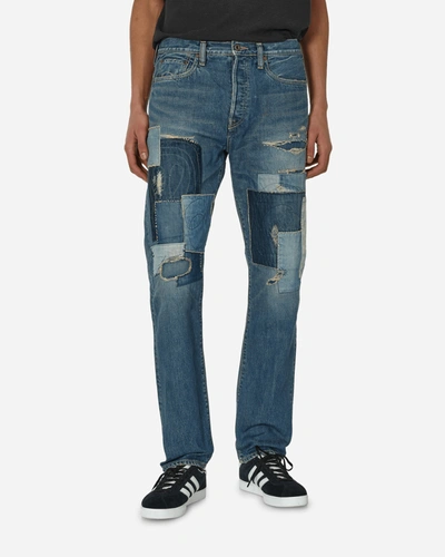 Shop Kapital 14oz Denim 5p Monkey Cisco Pants (dixie Remake) Indigo In Blue