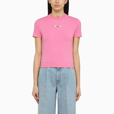 Shop Jacquemus | Gros Grain Pink Cotton T-shirt
