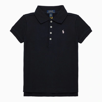 Shop Polo Ralph Lauren Navy Cotton Polo Shirt With Logo In Blue