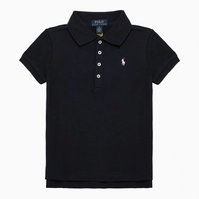 Polo Ralph Lauren Navy Cotton Polo Shirt With Logo In Blue