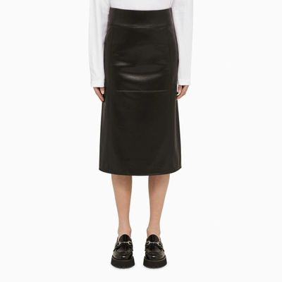 Shop 's Max Mara Black Leatherette Midi Skirt