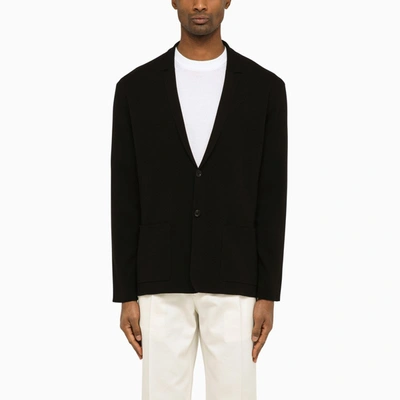 Shop Roberto Collina Black Cotton Single-breasted Jacket
