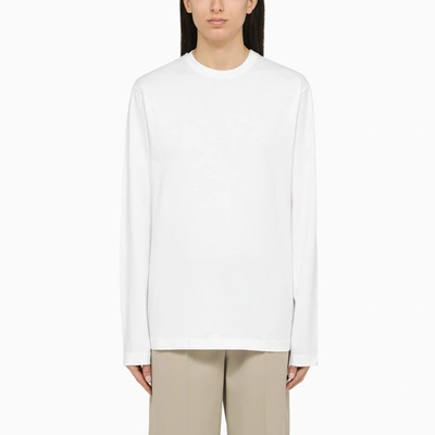 Shop Sportmax White Cotton Long-sleeved T-shirt